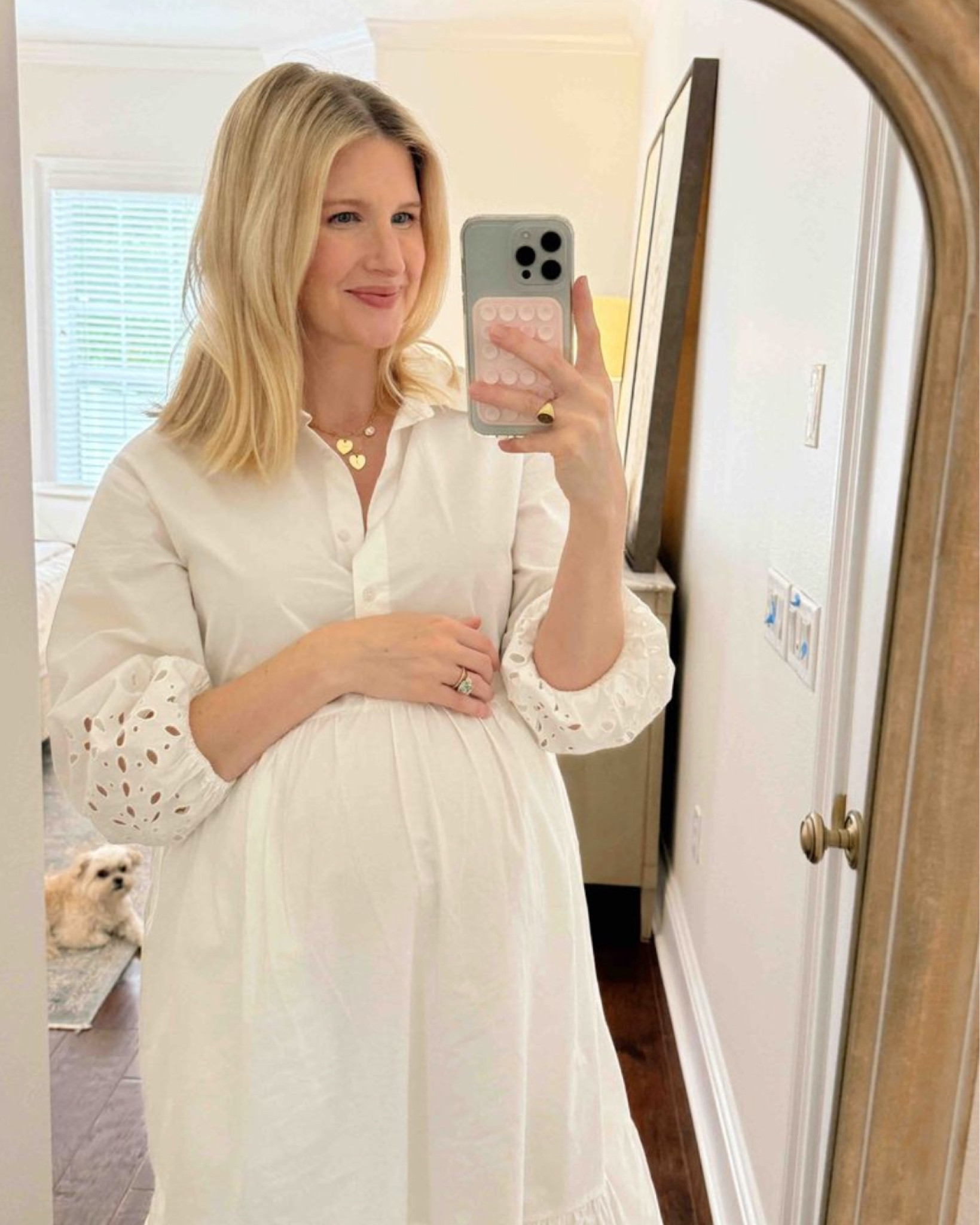 this dress is perfection! I’m wearing a size small 🤍

#LTKbump #LTKstyletip