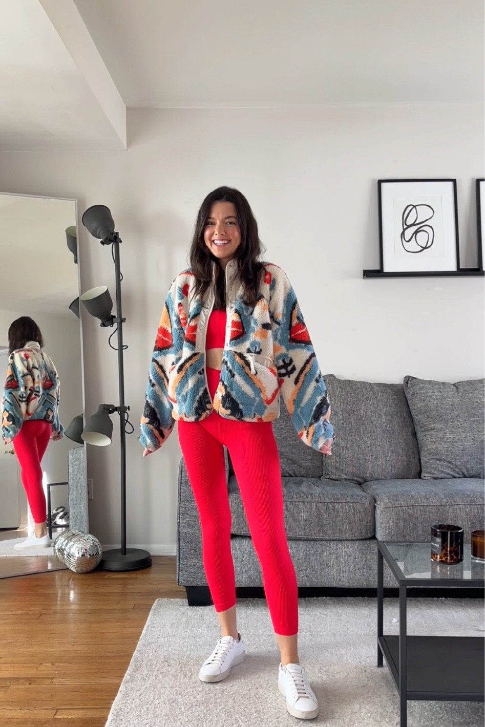 Wearing size S in the workout set and XS in the fleece jacket! 

#LTKfit #LTKstyletip #LTKSeasonal