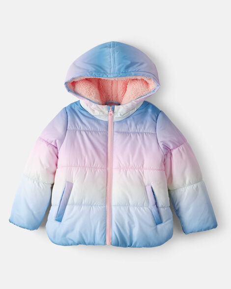 Toddler Girl Ombre Hooded Puffer Jacket | Carter's Inc