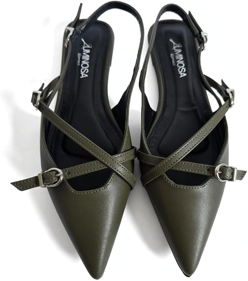 LUMINOSA Women’s Chic Slingback Flats with Buckle Detail | Amazon (US)