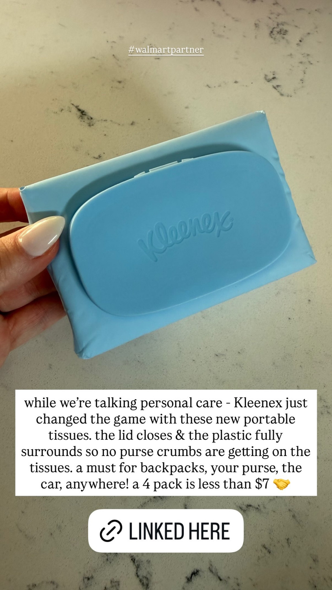 while we're talking personal care - Kleenex just changed the game with these new portable tissues. the lid closes & the plastic fully surrounds so no purse crumbs are getting on the tissues. a must for backpacks, your purse, the car, anywhere! a 4 pack is less than $7 🤝

#LTKBeauty #LTKTravel #LTKmomlife