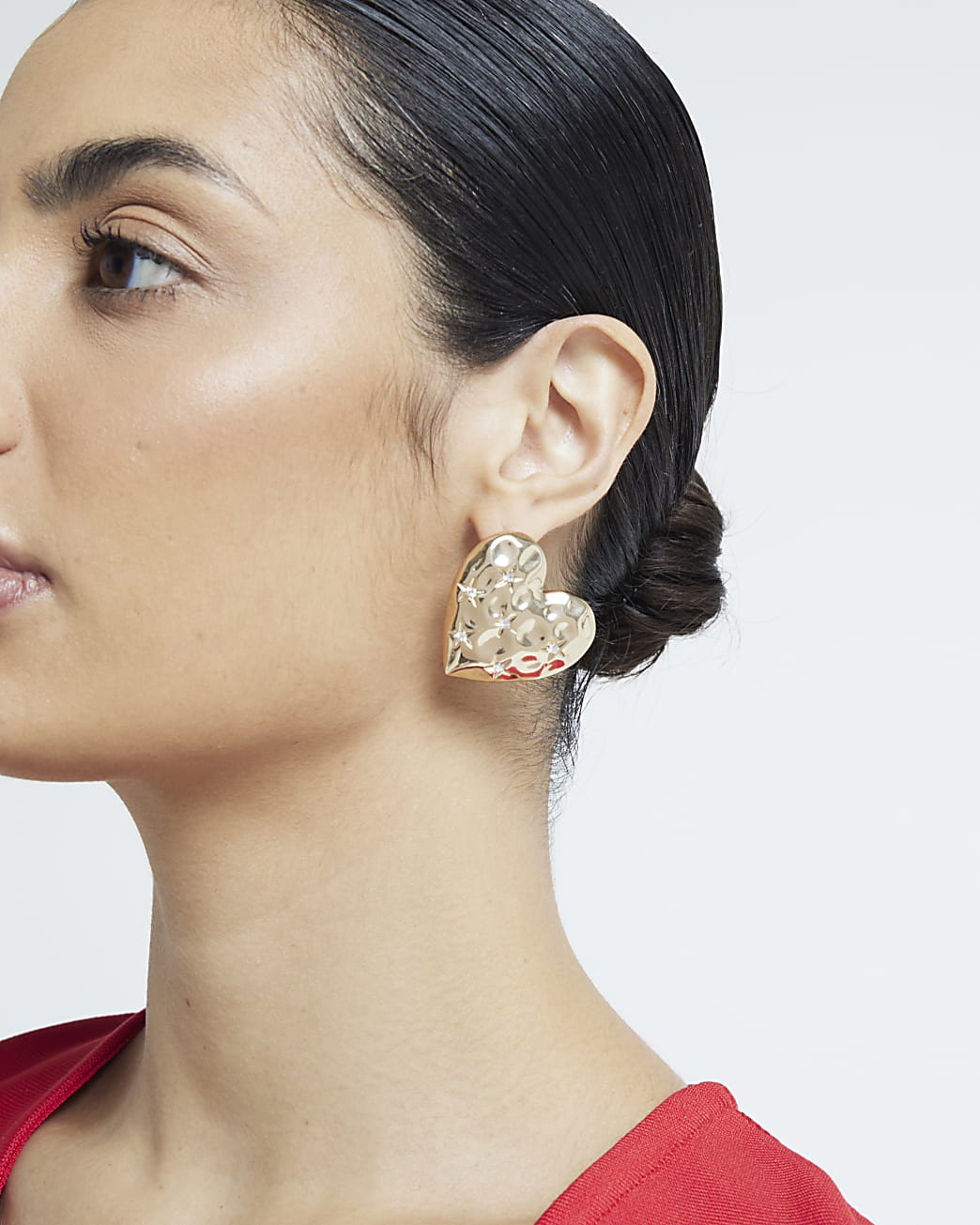 Gold Heart Stud Earrings | River Island UK & IE