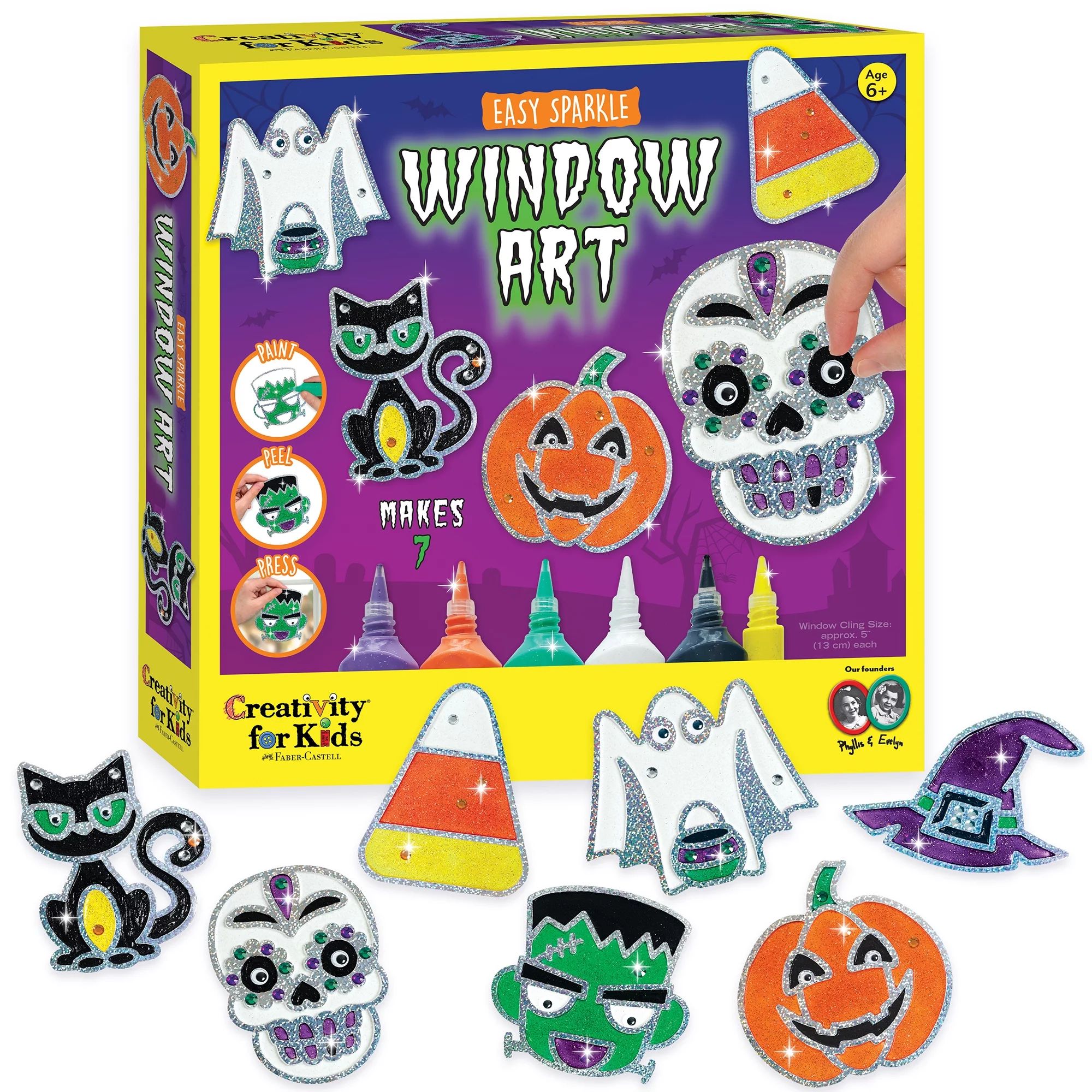 Creativity for Kids Halloween Easy Sparkle Window Craft Kit (14 Pieces) - Walmart.com | Walmart (US)