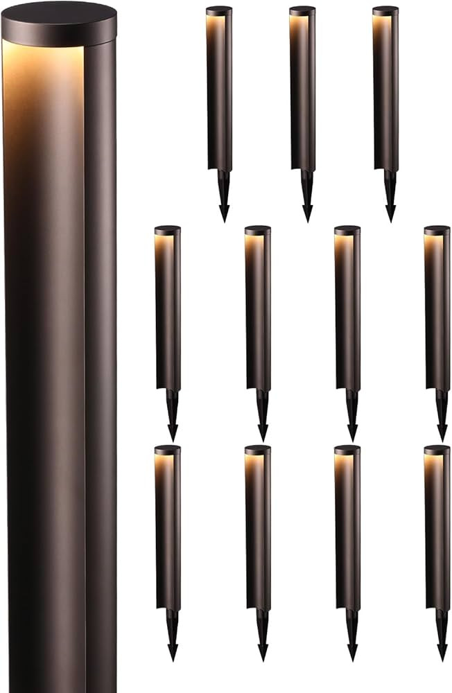 LEONLITE 12-Pack Low Voltage Pathway Lights, 5W 200LM 12-24V Wired LED Landscape Lighting for Yar... | Amazon (US)