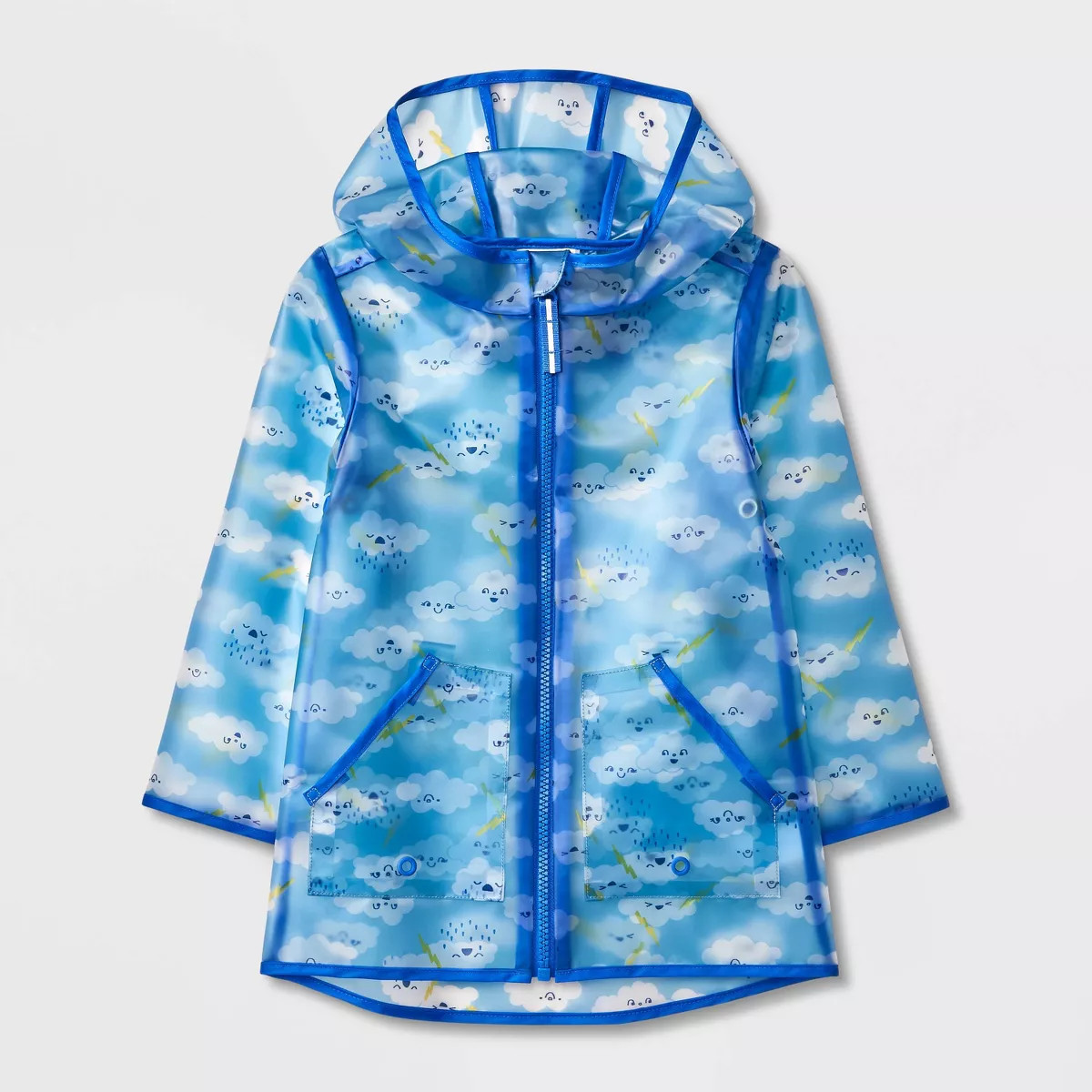 Toddler Cloud Printed Clear Rain Coat - Cat & Jack™ Blue | Target