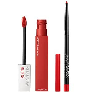 Maybelline Super Stay Matte Ink Liquid Lipstick + Color Sensational Lip Liner Makeup Bundle, Incl... | Amazon (US)