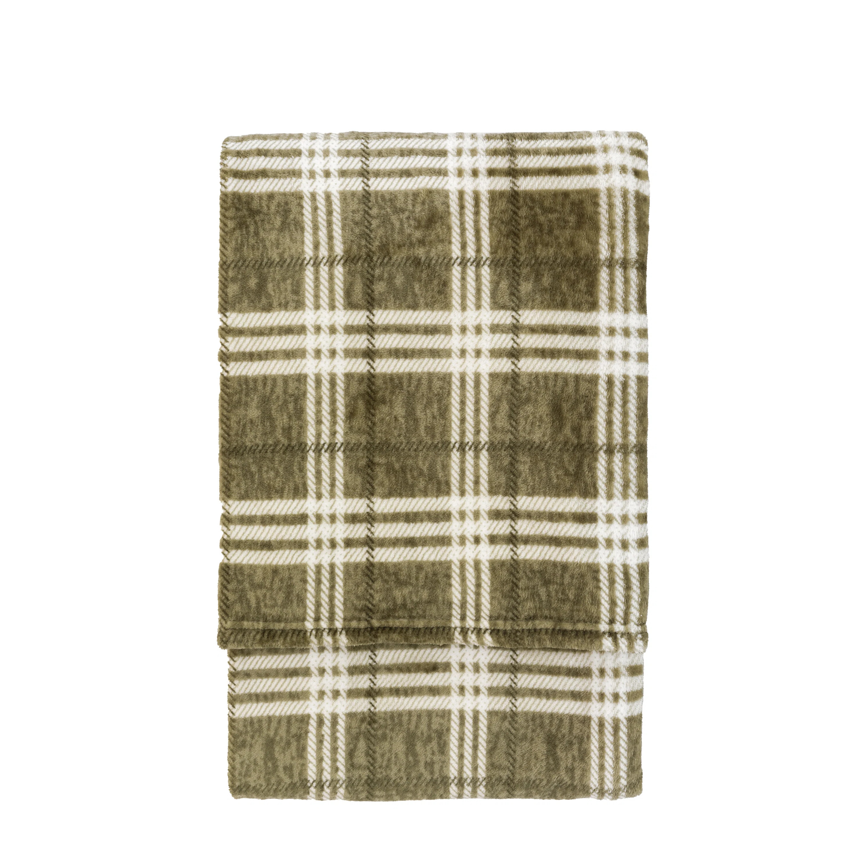 Chequered Rolled Fleece Nutmeg 1400x1800mm | Wayfair UK