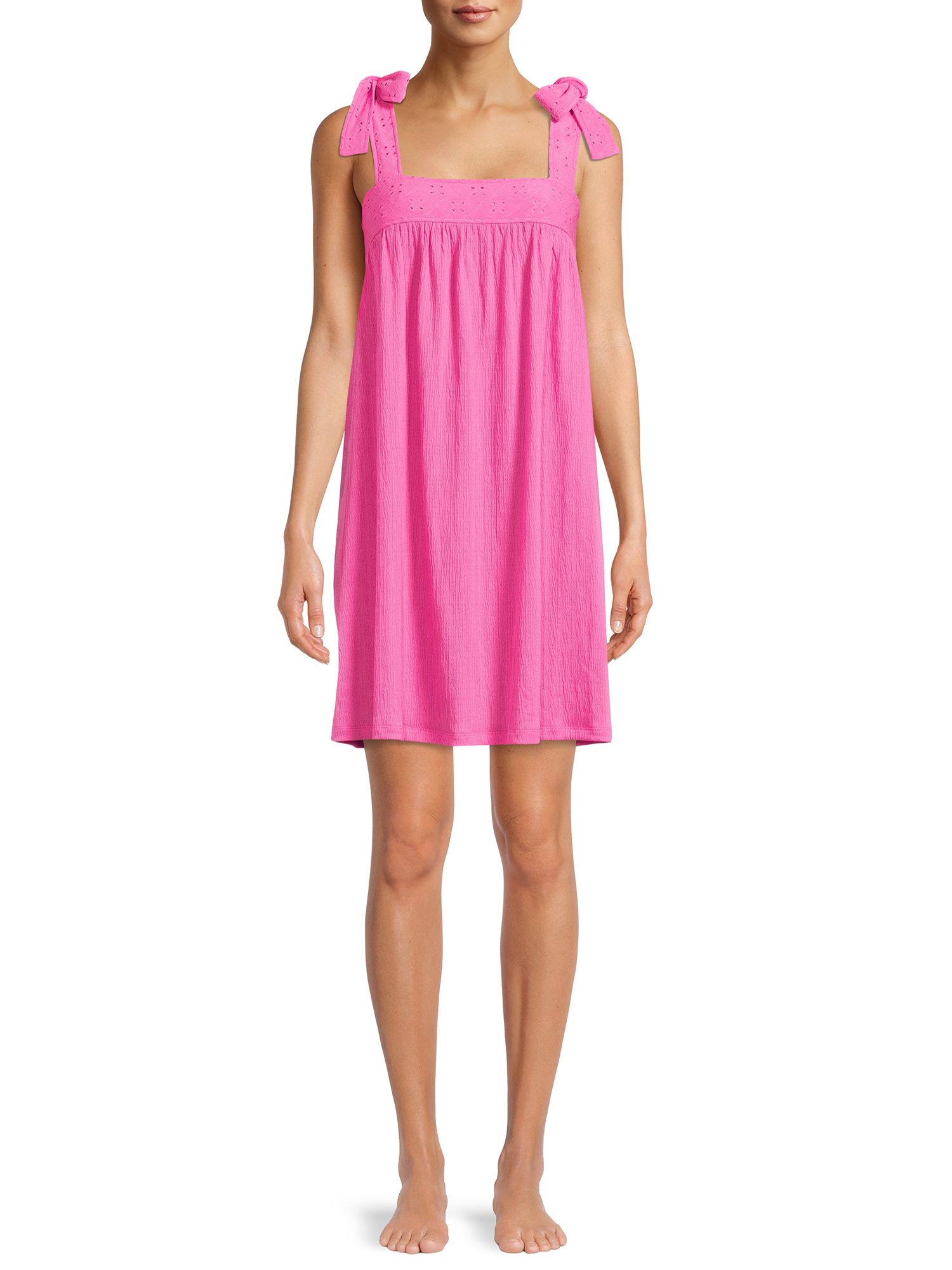 Secret Treasures Women's and Women's Plus Size Knit Gauze Chemise Nightgown - Walmart.com | Walmart (US)