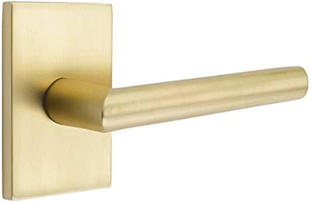 EMTEK Modern Rectangular Rosette Privacy Set with Matching Finish Stuttgart Lever - Choice of Lef... | Amazon (US)