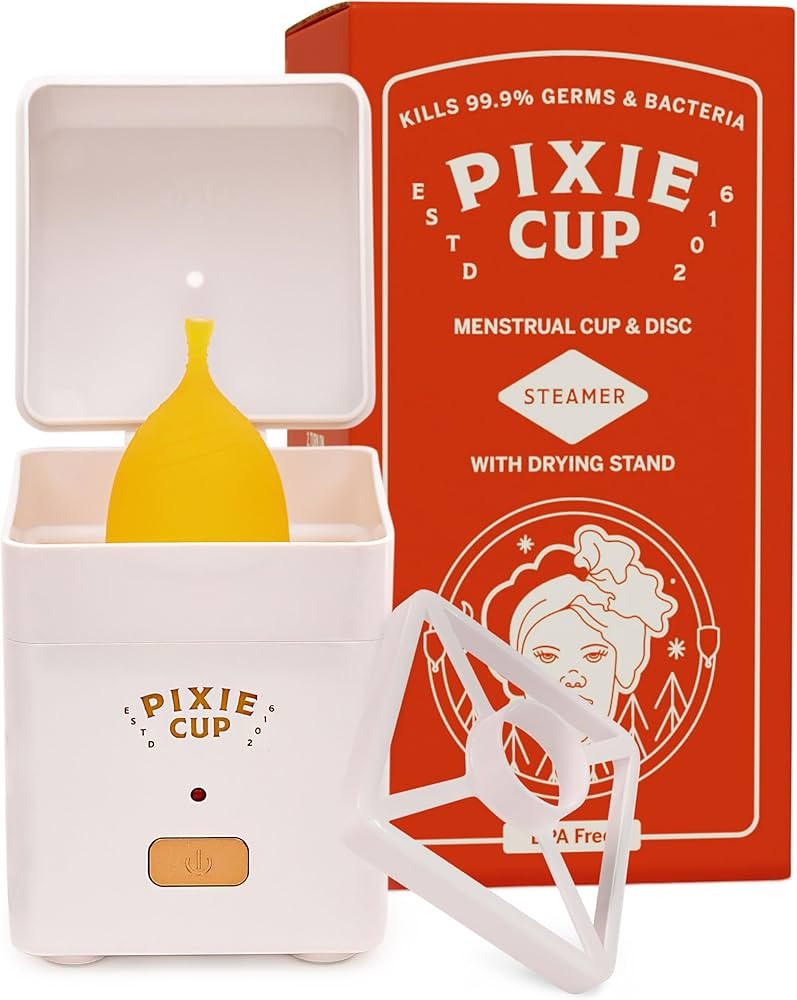 Pixie Menstrual Cup Sterilizer Cleaner Machine - The Only Hinged Lid Steamer & Drying Stand for D... | Amazon (US)
