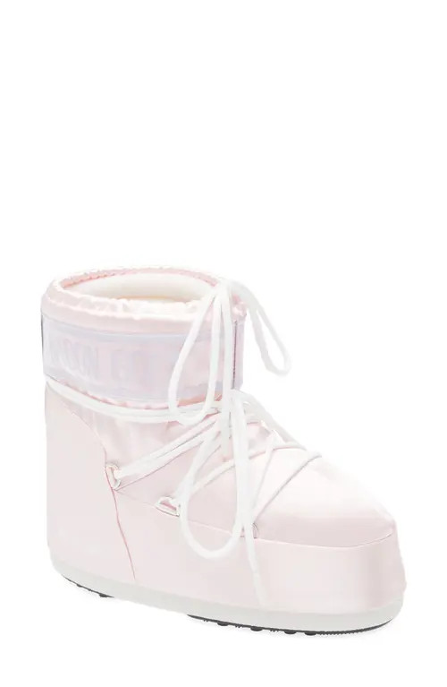 Moon Boot® Icon Low Water Repellent Nylon Boot in Rose at Nordstrom, Size 33 | Nordstrom