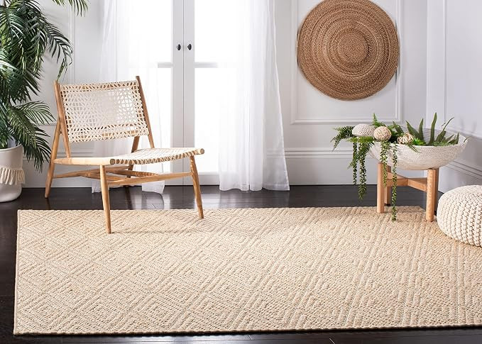 SAFAVIEH Palm Beach Collection Area Rug - 6' x 9', Beige & Beige, Sisal Design, Non-Shedding & Ea... | Amazon (US)