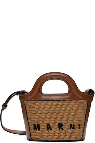 Marni - Beige & Brown Tropicalia Micro Tote | SSENSE