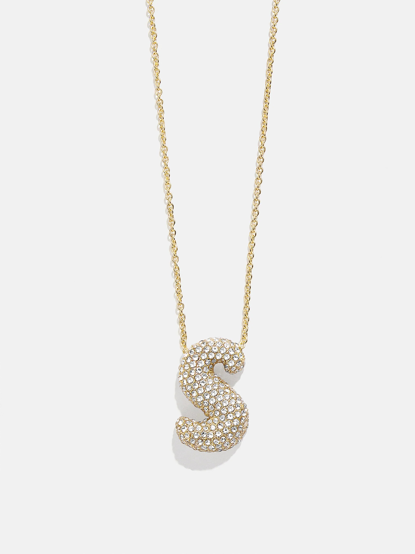 Kids’ Bubble Initial Necklace - Gold/Pavé | BaubleBar