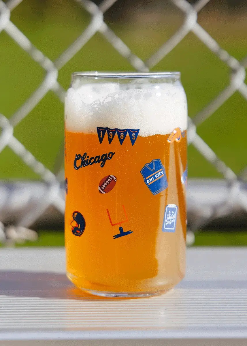 Chicago Game Day Icons Can Glass | Alice & Wonder