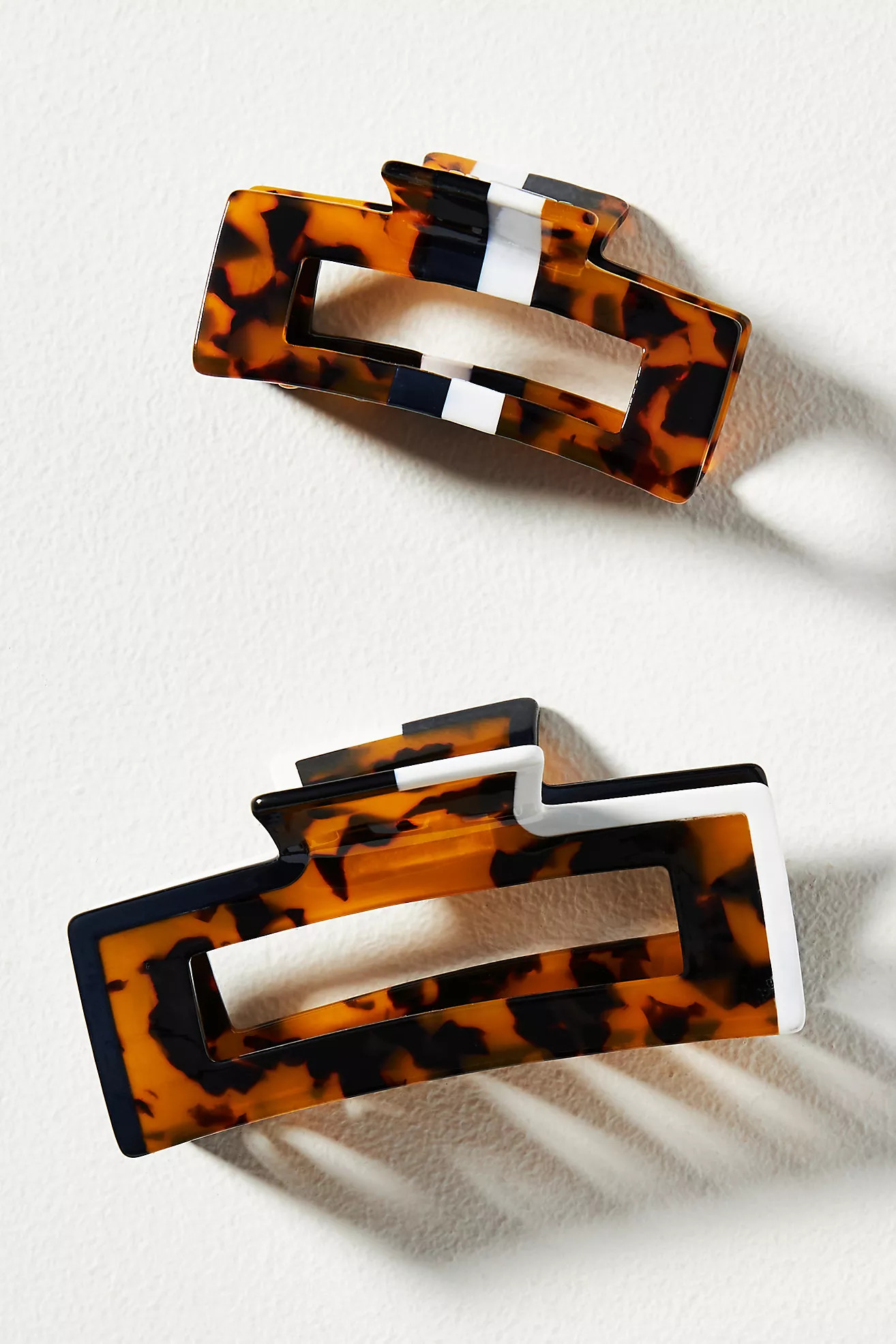 Mod Striped Hair Claw Clips, Set of 2 | Anthropologie (US)