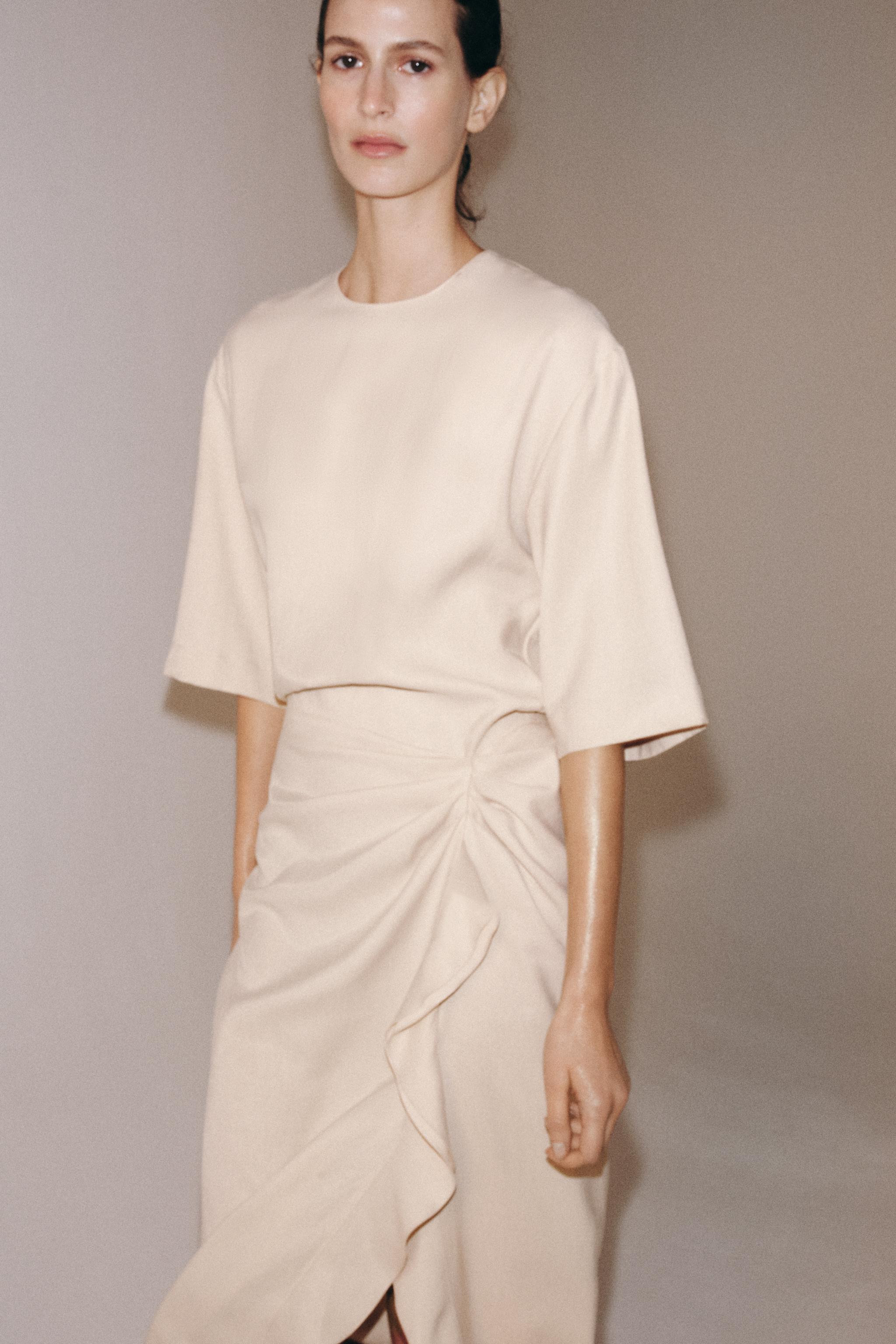 ZW COLLECTION DRAPED MIDI DRESS | Zara US