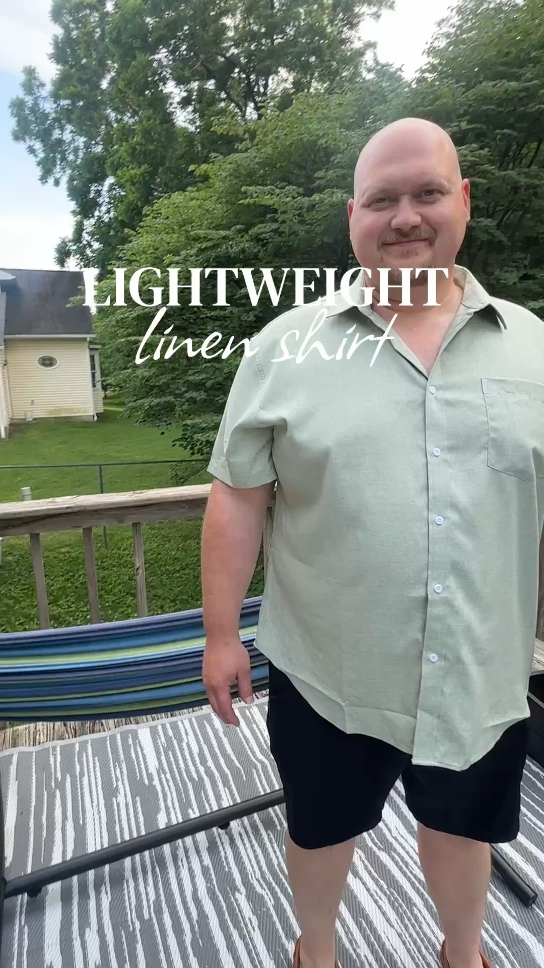 Lightweight, loose fit button up shirt for men that’s perfect for an evening out or vacation.
