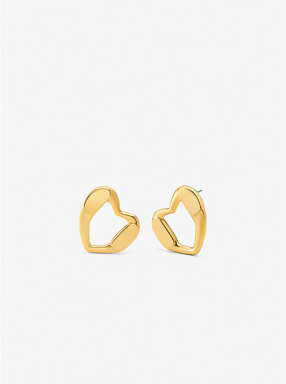 Precious Metal-Plated Brass Heart Stud Earrings | Michael Kors US