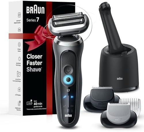 Braun Electric Shaver for Men, Series 7 7177cc, Wet & Dry Shave, Turbo & Gentle Shaving Modes, Wa... | Amazon (US)