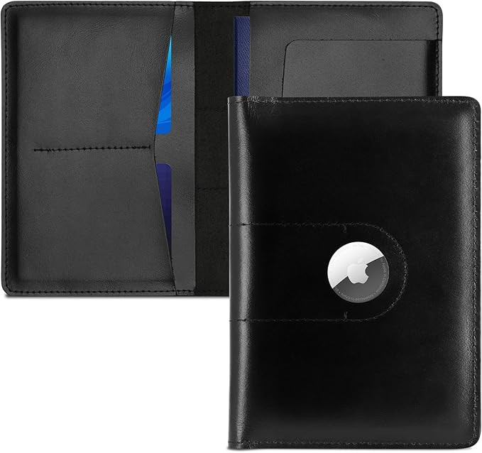 Genuine Leather Passport Holder for Travel Passport Covers with AirTag Slot Passport Wallets for ... | Amazon (US)