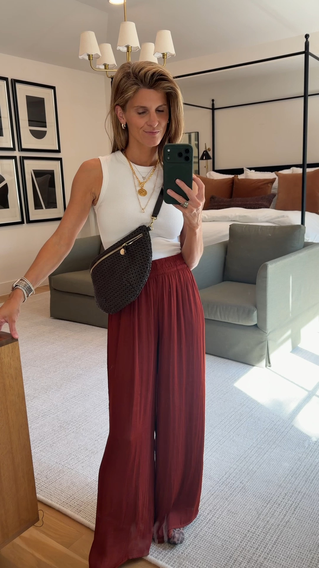 I have these Zara pull on pants in 2 colors now. The perfect transitional pant. Wearing XS and got them tailored
