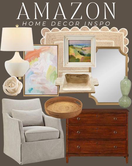 Home decor inspiration from Amazon 🤍 I love the different textures in this mix. 

Amazon, Amazon home, Amazon home decor, home decor inspiration, neutral home decor, modern home decor, traditional home decor, dresser swivel chair, gold mirror, woven decor, jute rug, natural fiber rug, abstract art, framed art, lamp, decorative accessories, bedroom, living room, dining room #amazon #amazonhome



#LTKfamily #LTKunder100 #LTKhome
