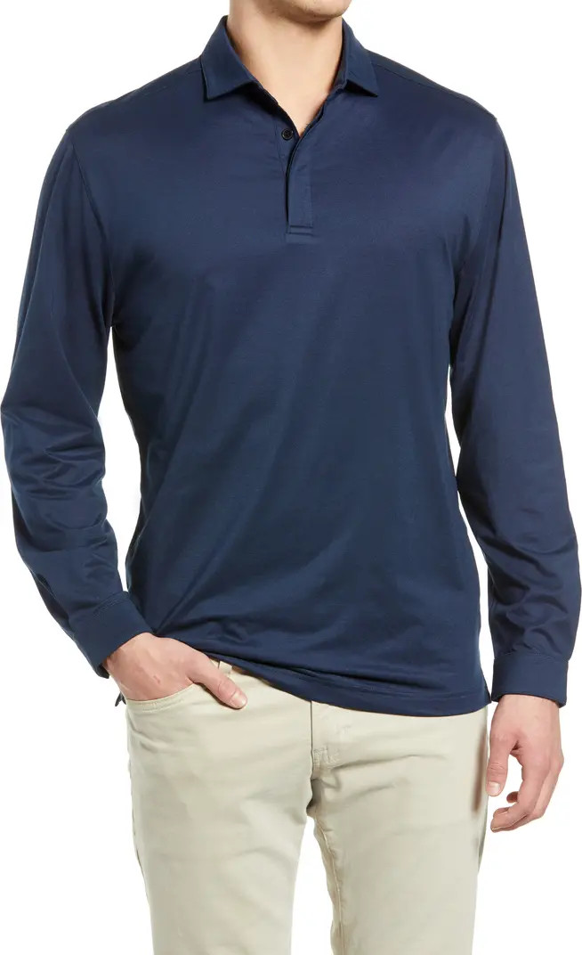 Mizzen+Main Wilson Stretch Solid Long Sleeve Polo Shirt | Nordstrom | Nordstrom