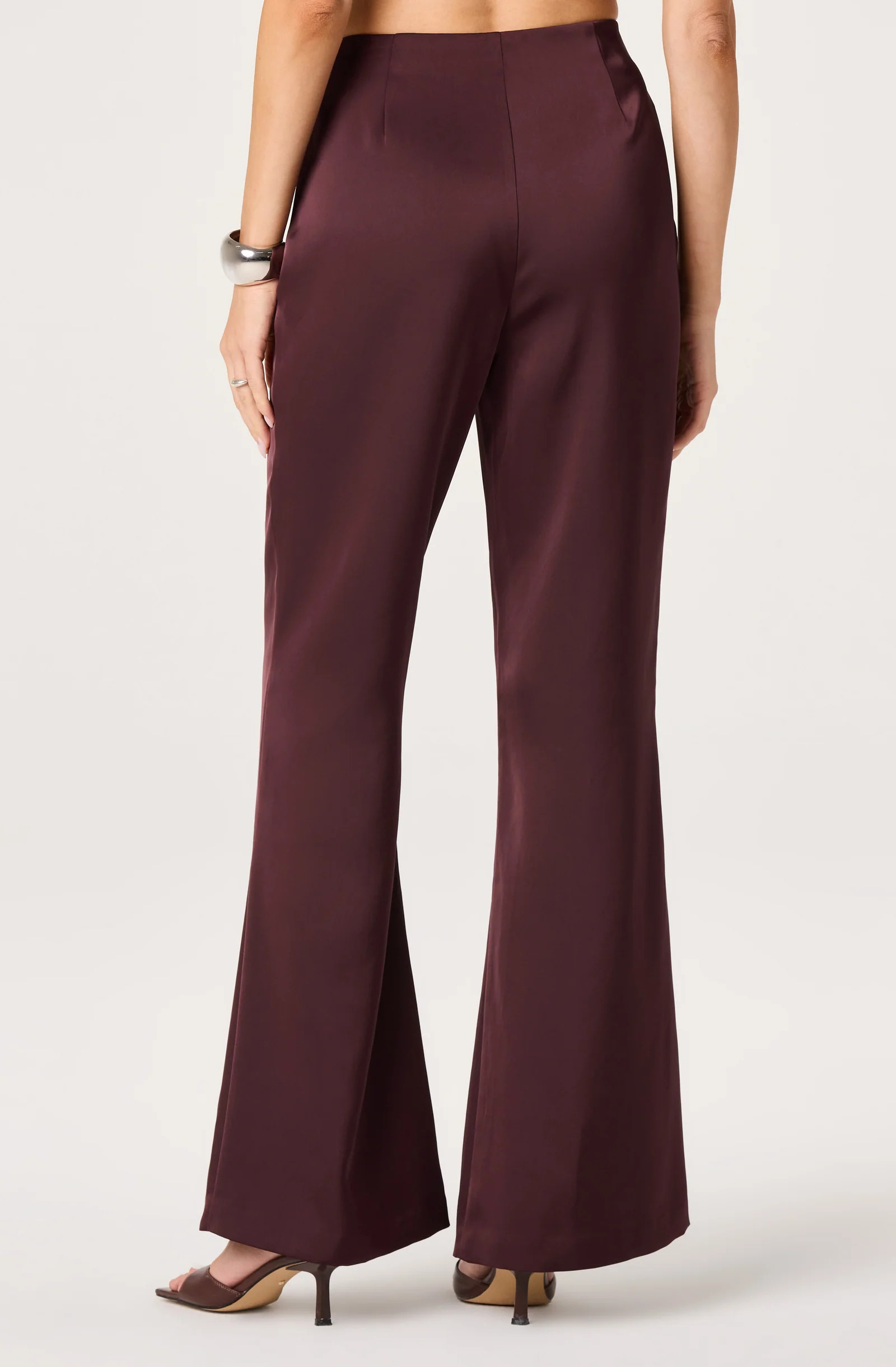 Keona Satin High-Rise Flared Pants - Black / XS | ASTR The Label (US)