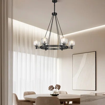 Round Crystal Chandelier, 36" Extra Large Farmhouse Chandeliers For Dining Room,living Room Bedroom Kitchen Island | Wayfair North America