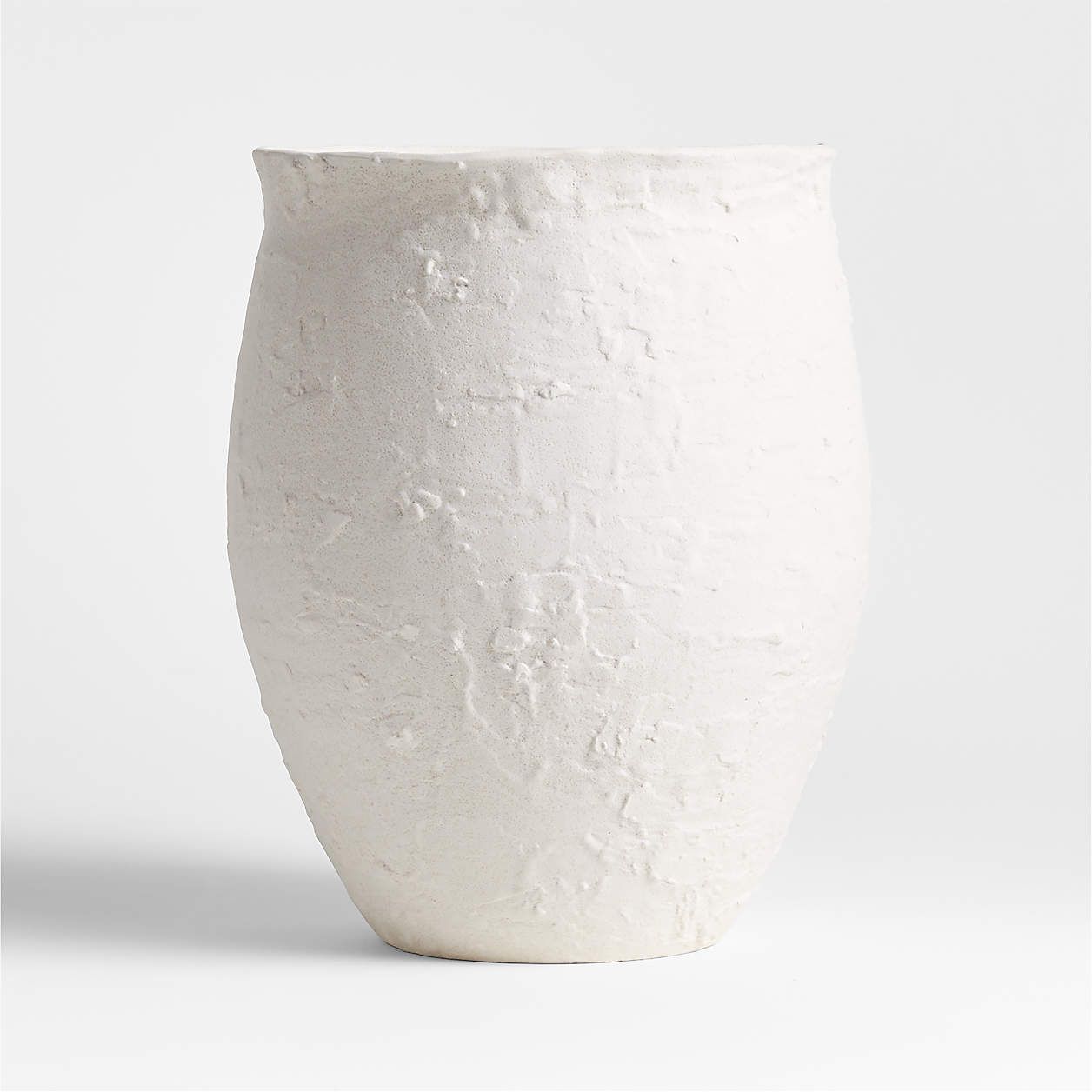 White Textured Ceramic Vase 11" + Reviews | Crate & Barrel | Crate & Barrel