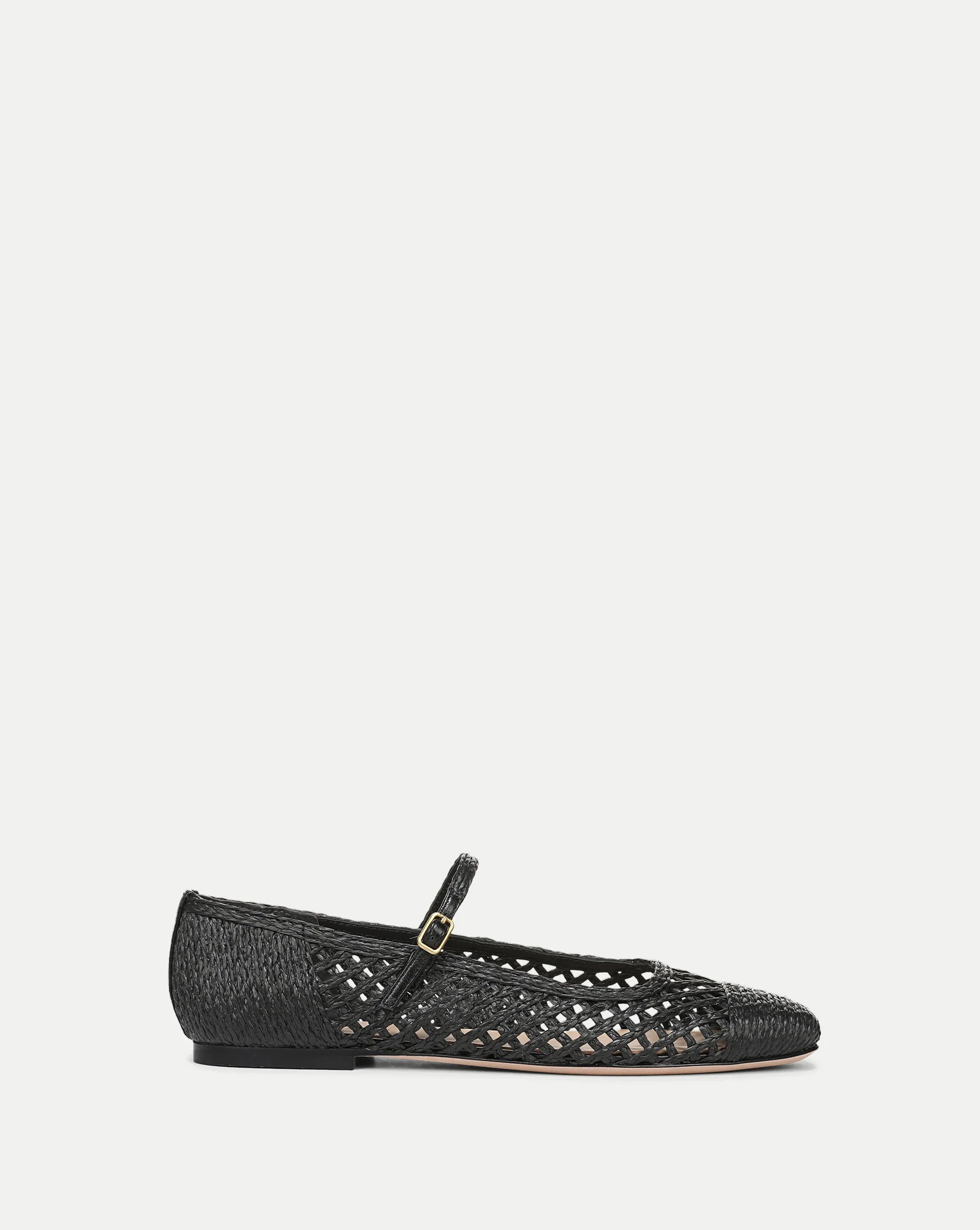 Veronica Beard Ellie Raffia Flat Black | Veronica Beard