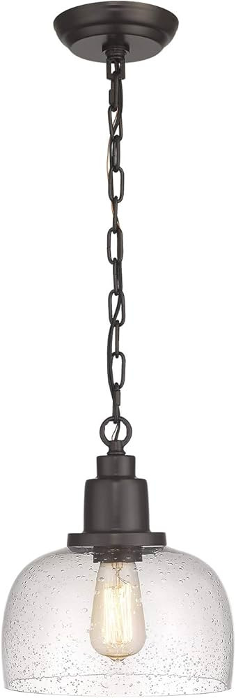 EAPUDUN Modern Farmhouse Pendant Light, 1-Light Industrial Hanging Light Fixture, Oil Rubbed Bron... | Amazon (US)