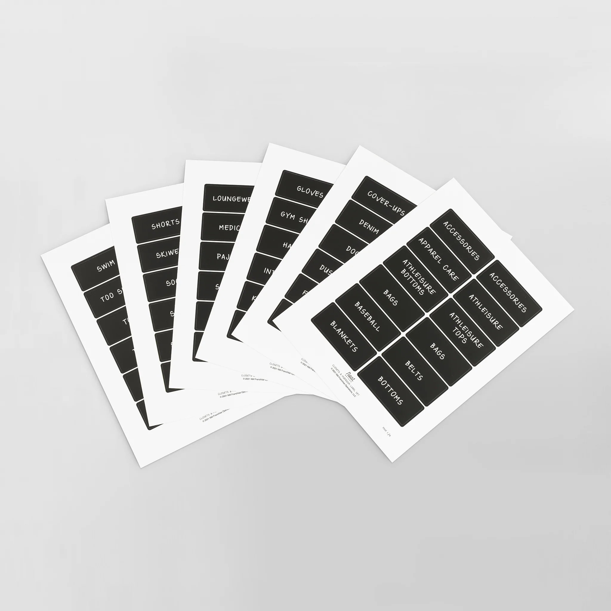 Closets & Mudroom Label Set - Black | NEAT Method