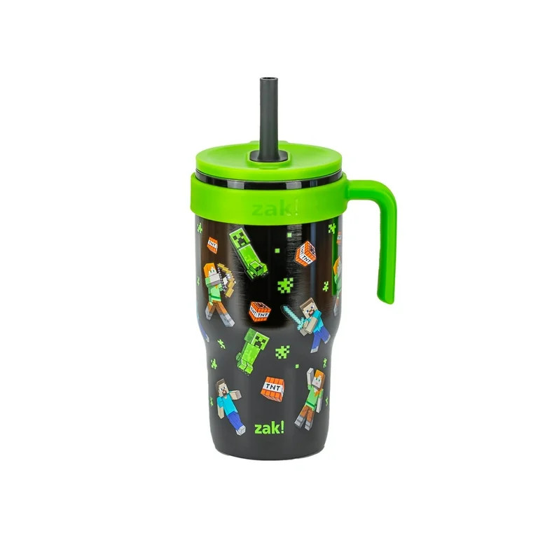 Zak Designs 18oz Minecraft Kids Straw Handle Tumbler | Walmart (US)
