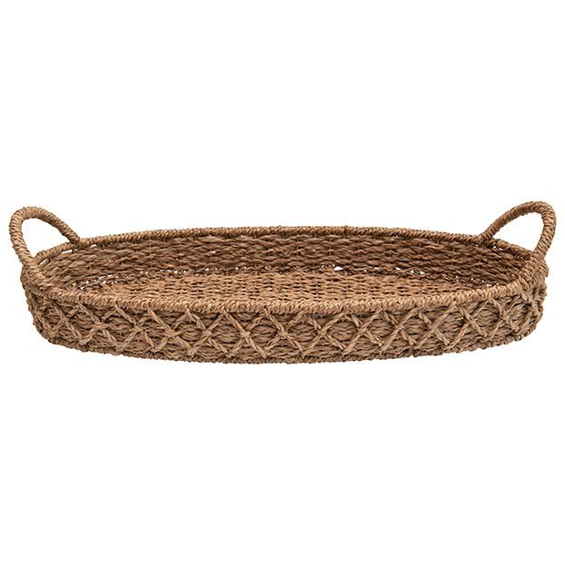 Oval Seagrass Basket Tray | Antique Farm House