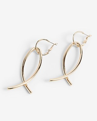 Abstract Hoop Drop Earrings | Express