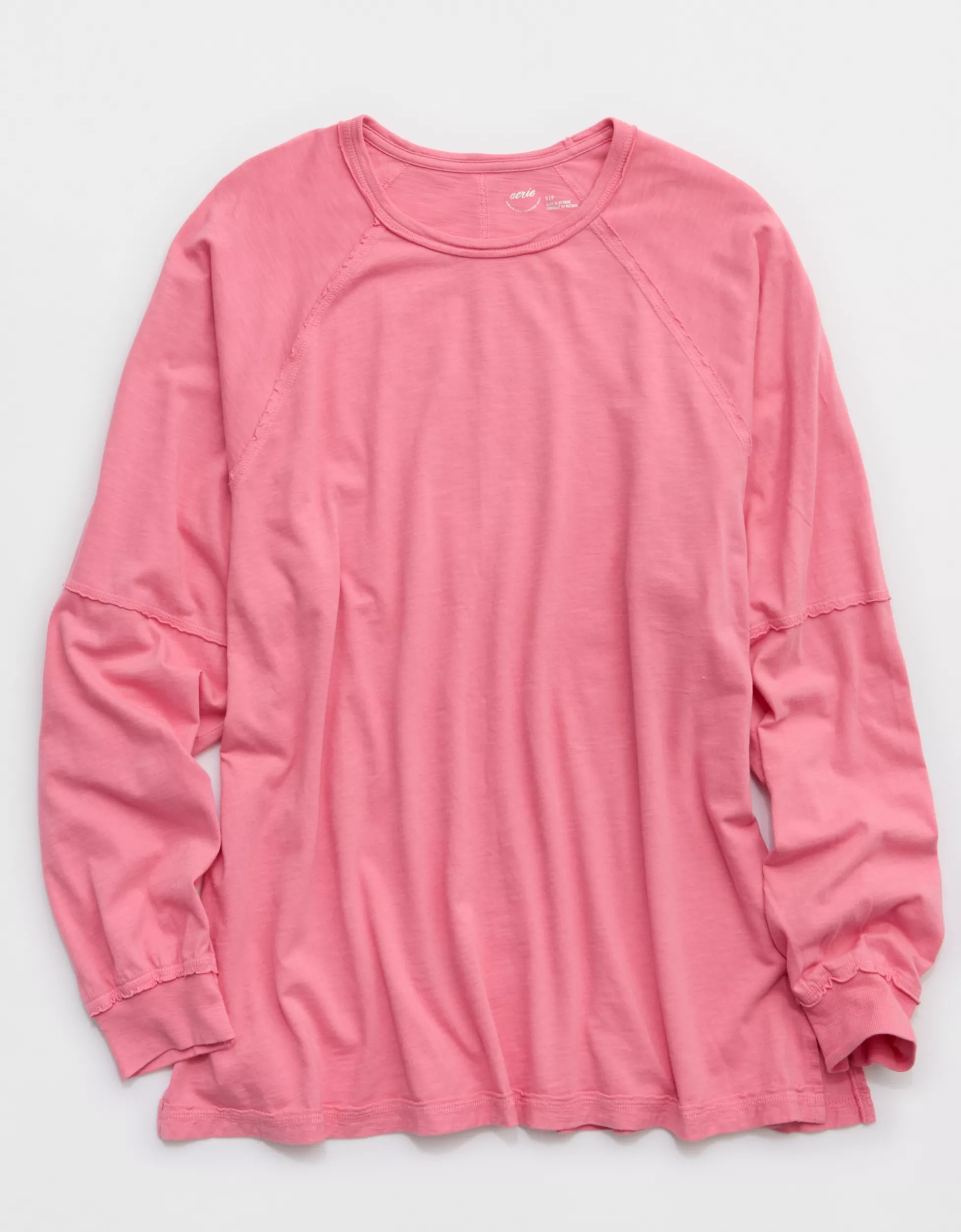 Aerie Cozy Long Sleeve Oversized Boyfriend T-Shirt | Aerie