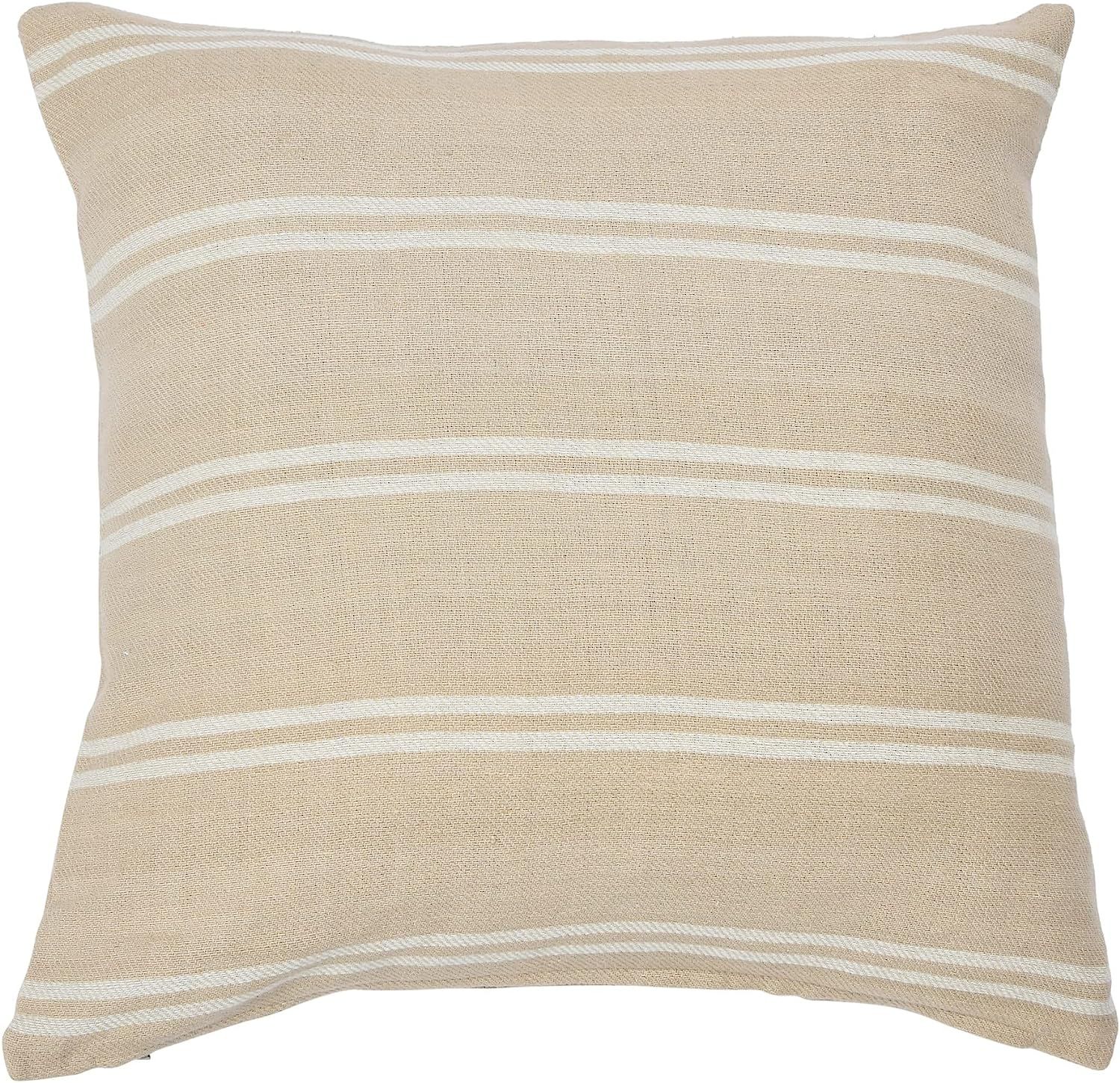 Creative Co-Op 20" Square Interwoven Double-Striped Cotton Pillow Decorative Pillow, 20" x 20", B... | Amazon (US)
