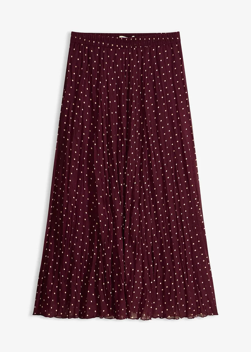 Geschmackvoller Chiffon-Rock in Crash-Optik mit Elastikbund - rot | Bonprix DE