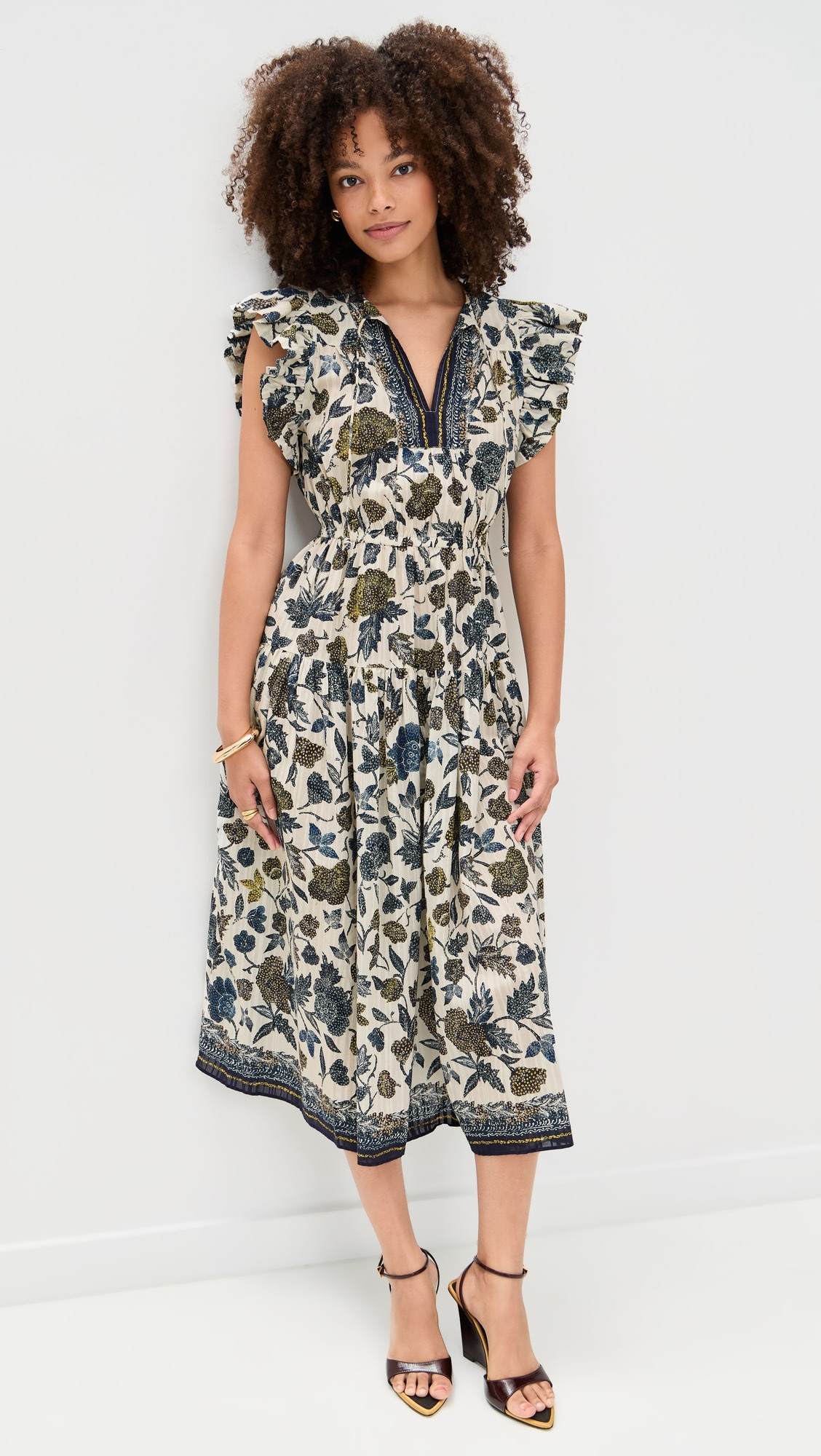 Kairi Flutter Sleeve Midi Dress | Shopbop