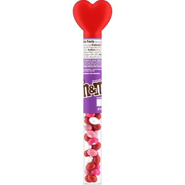 M&M's Milk Chocolate Valentine's Day Candy Heart Cane Gift - 3 oz | Walmart (US)