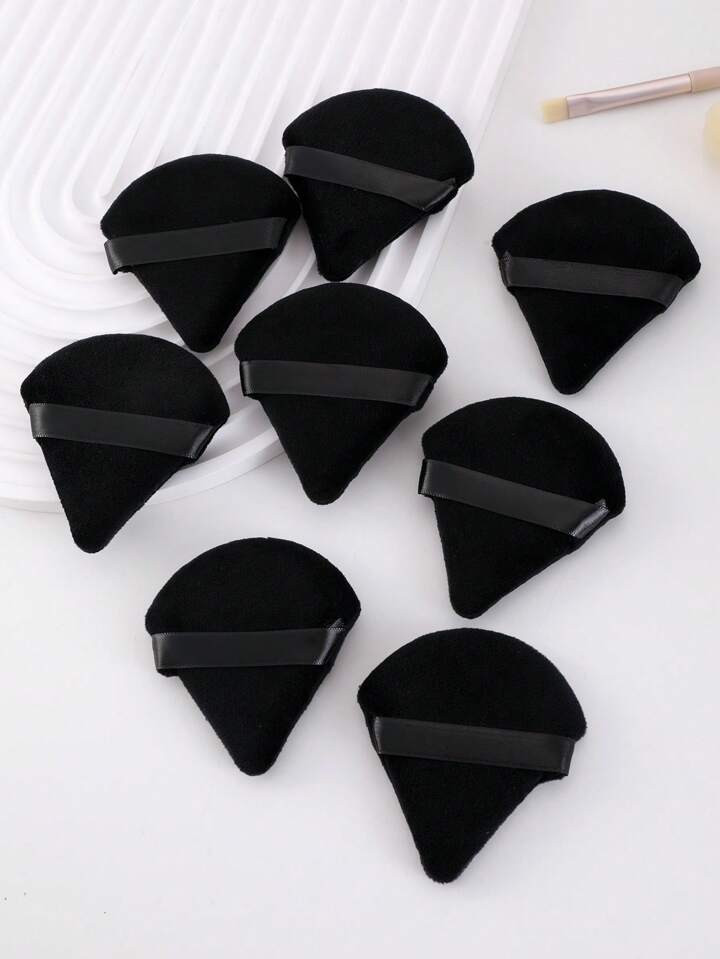 Makeup Puff Set,8 pcs triangular black dry powder puff honey powder puff loose powder puff beauty... | SHEIN