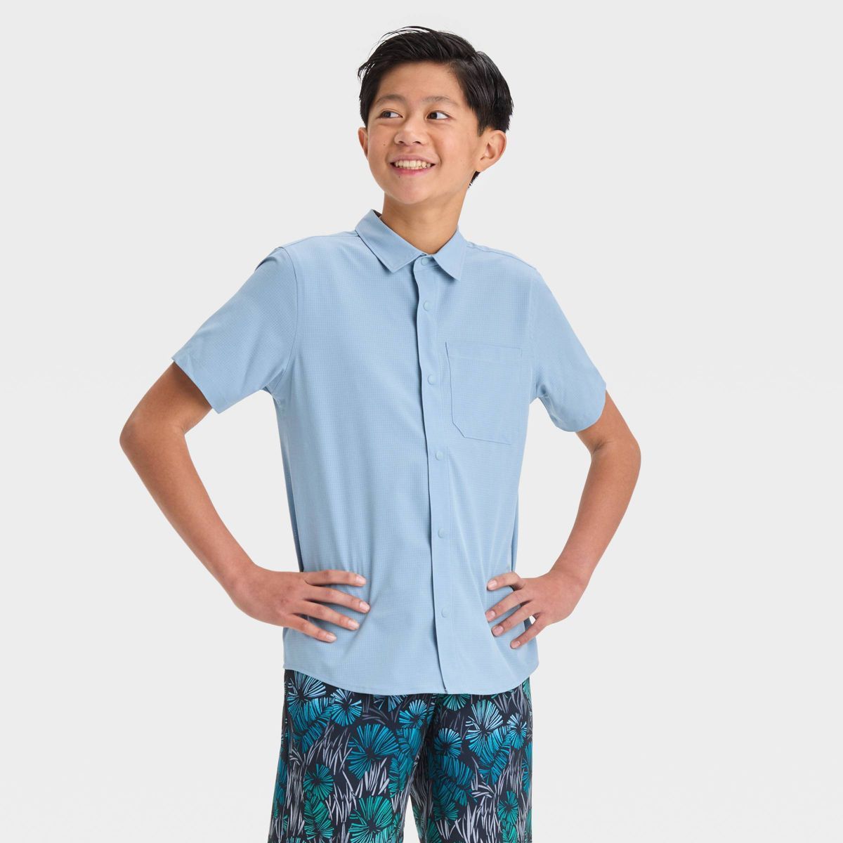 Boys' Textured Woven Shirt - All In Motion™ | Target