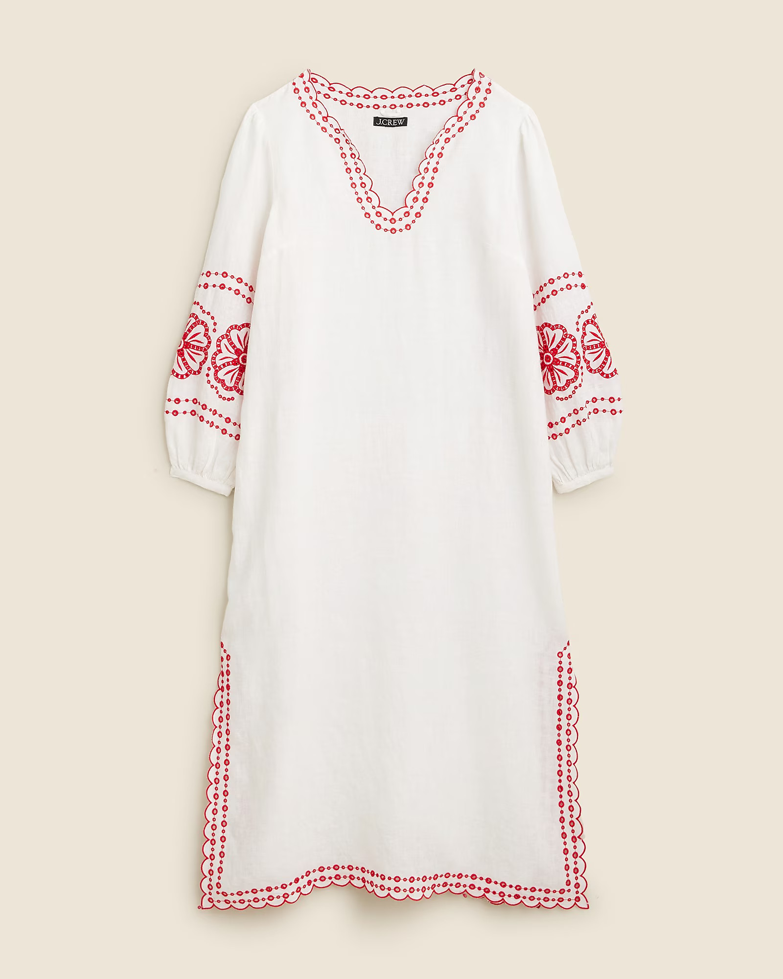 Bungalow embroidered dress in linen | J. Crew US