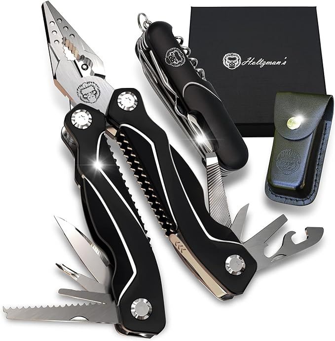 Multi Tool for Men Gift Set for Him 14 In 1 Giftable Multitool Knife W/ Attractive Leather Sheath... | Amazon (US)