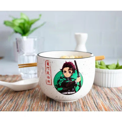 16 Oz. Demon Slayer Tanjiro Japanese Ramen Bowl Set | Wayfair North America