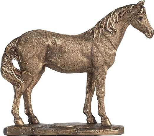 A&B 8.3" Decorative Standing Horse Sculpture in Antique Gold - Perfect for Indoor Outdoor | Amazon (US)