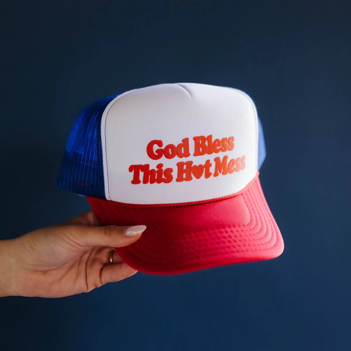 God Bless This Hot Mess Trucker Hat | Staykation | Staykation