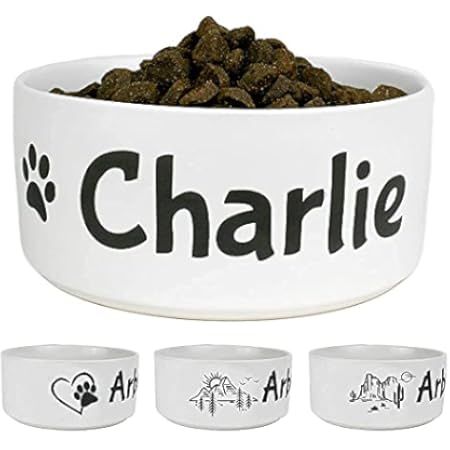 Personalized Ceramic Dog Bowl Custom Pet Name Cat Ceramic Bowl Puppy Dog Feeding Bowl Bottom Non-Sli | Amazon (US)